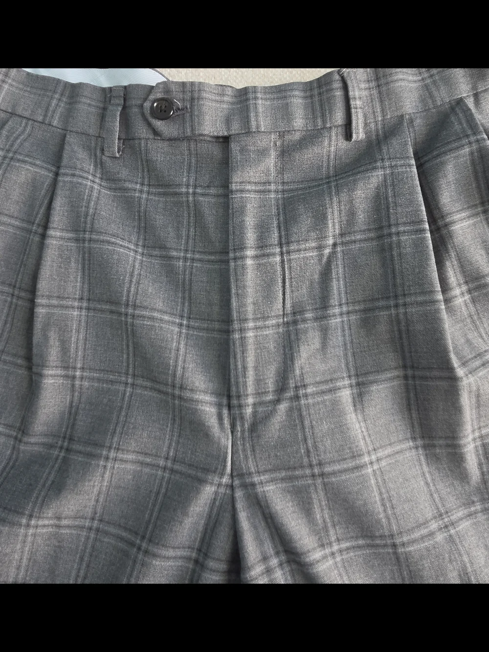 Ralph Lauren Classic Fit Pleated Dress Pants 42x30 Gray Windowpane Stretch